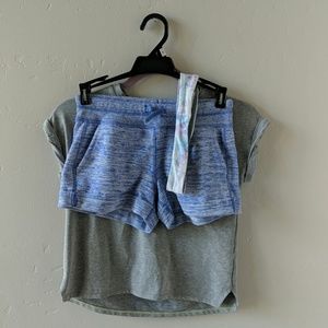 Athleta Girl shirt, shorts, and headband 8-10 M